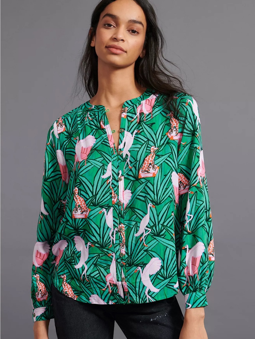 ANTHROPOLOGIE Kendra Dandy Print Buttondown Shirt
